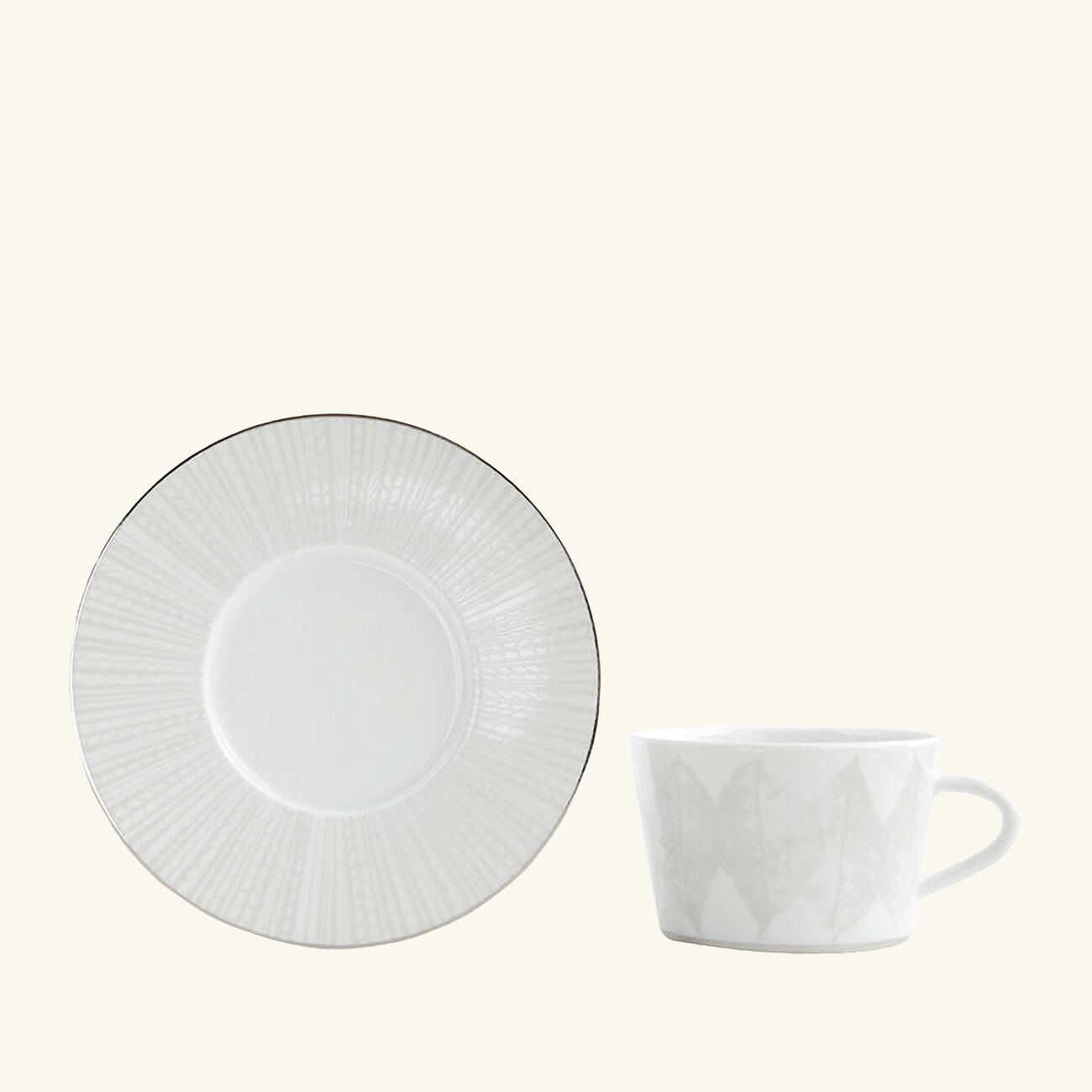 bernardaud silva tea cup   saucer   set of 2
