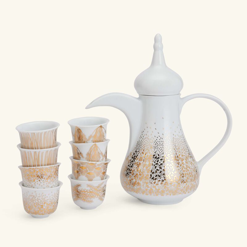 silsal tamrah by razan alazzouni dallah   coffee cups gold set of 8