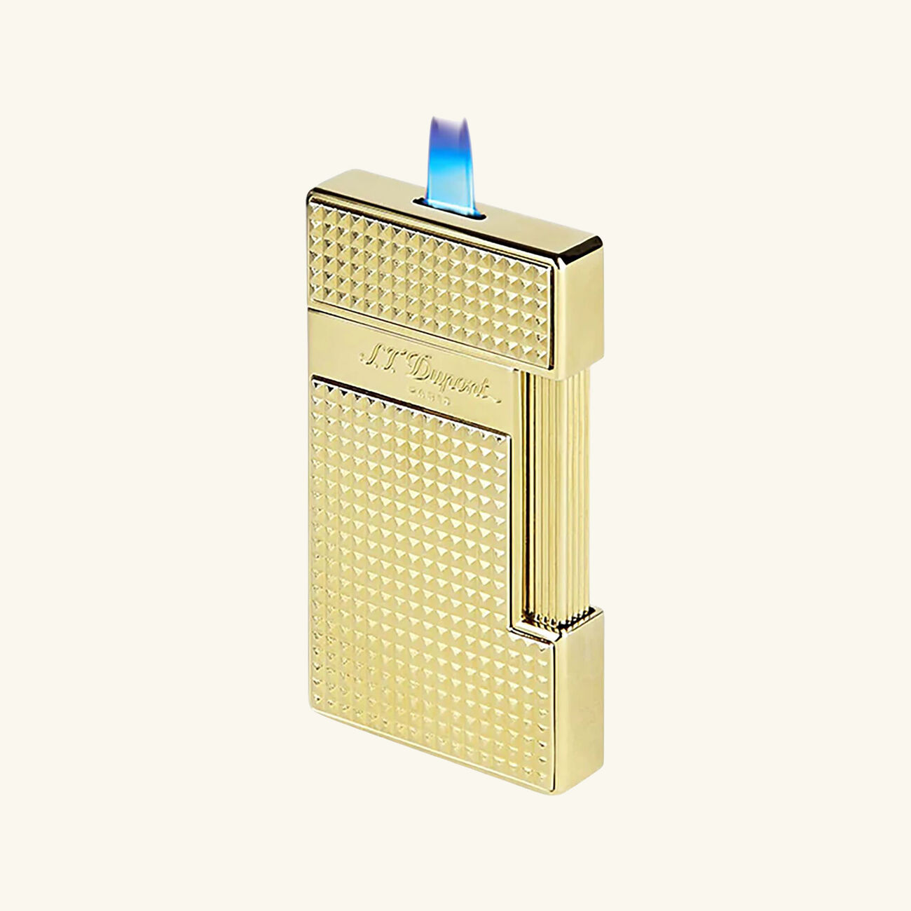 st dupont slimmy diamond head lighter gold