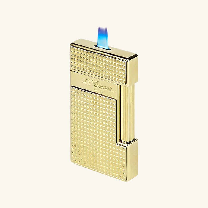 st dupont slimmy diamond head lighter gold