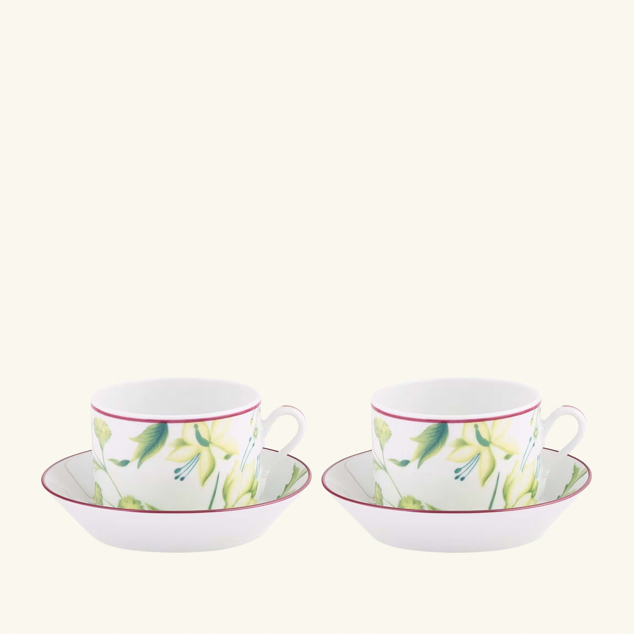 ginori 1745 florenza acanto impero tea cup green set of 2