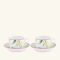 ginori 1745 florenza acanto impero tea cup green set of 2