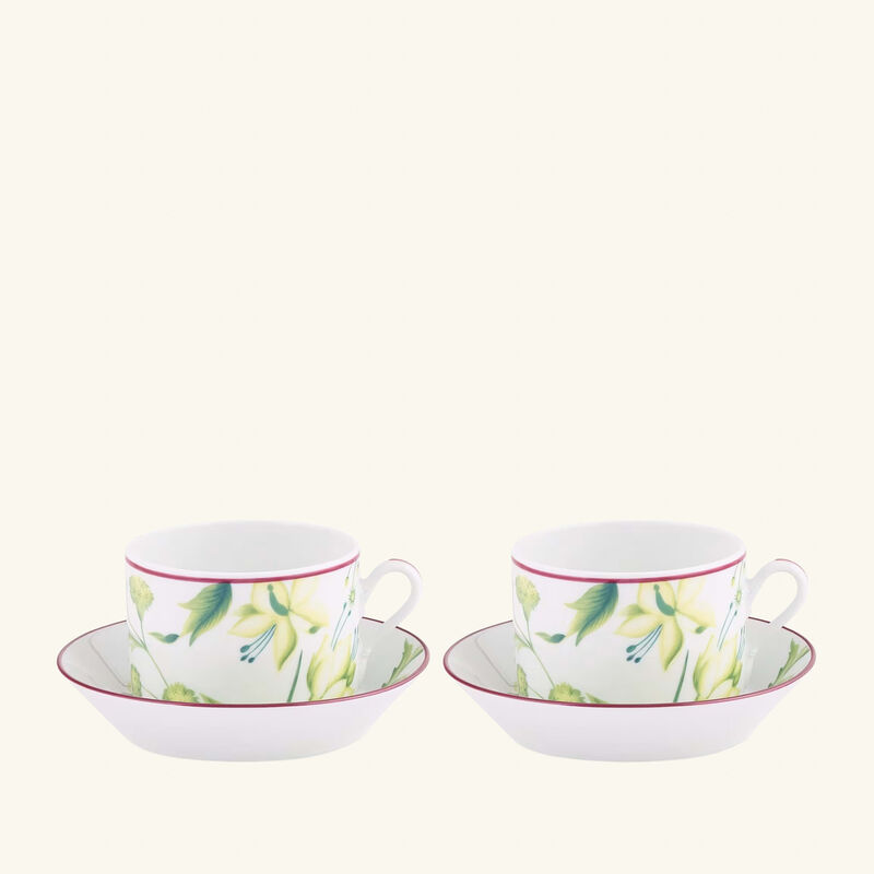 ginori 1745 florenza acanto impero tea cup green set of 2