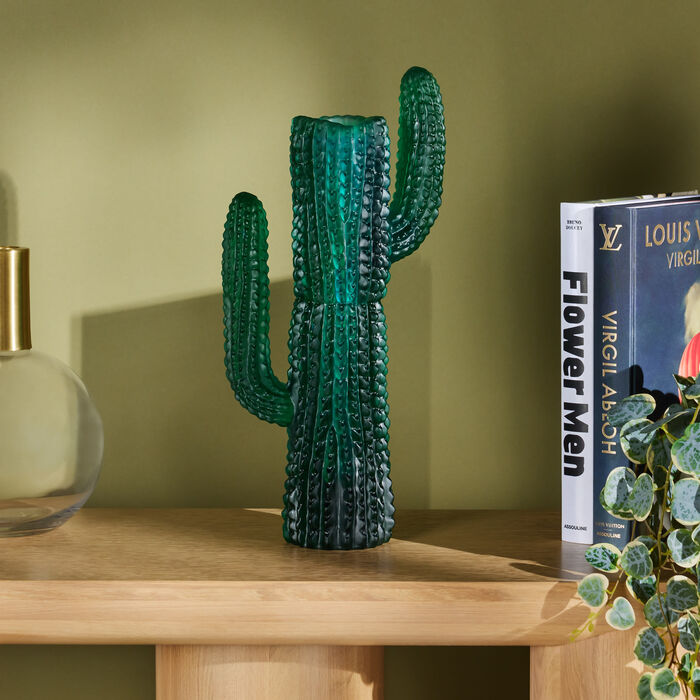 daum jardin de cactus vase large green