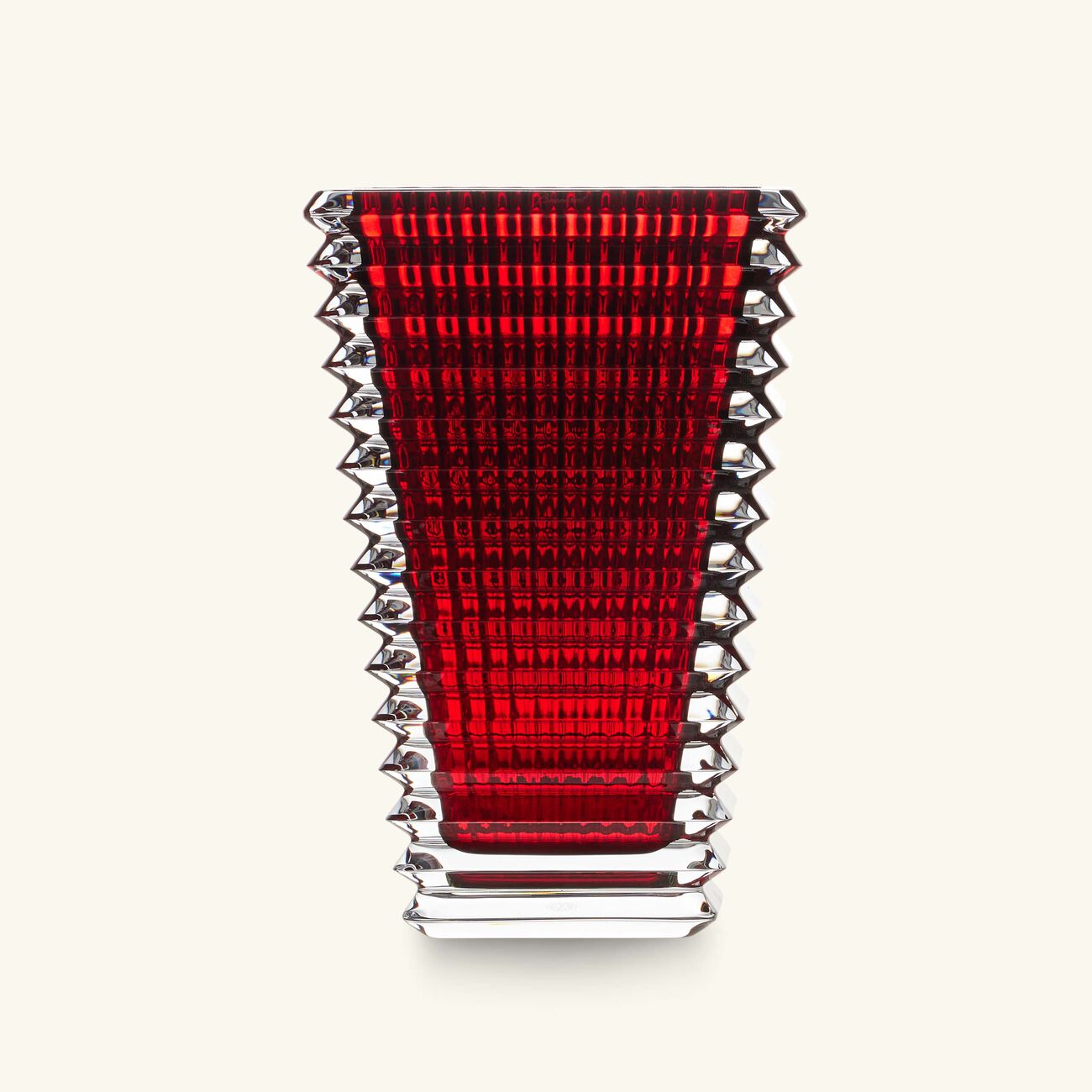 baccarat eye vase rectangular small red