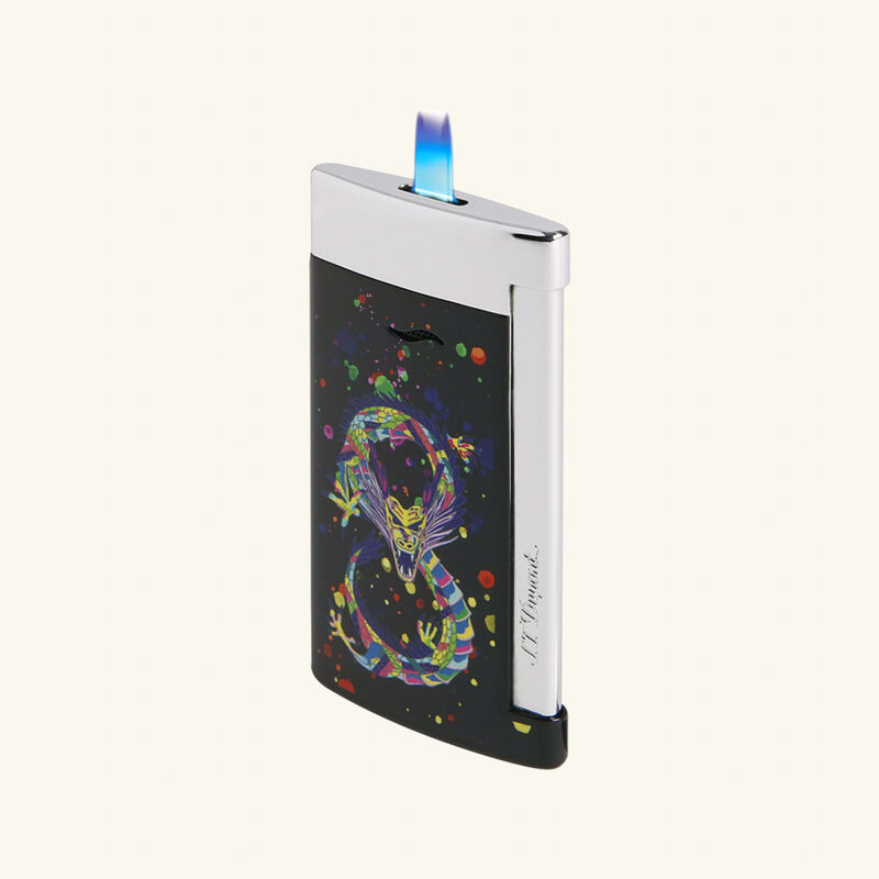 st dupont slim 7 year of the dragon lighter black