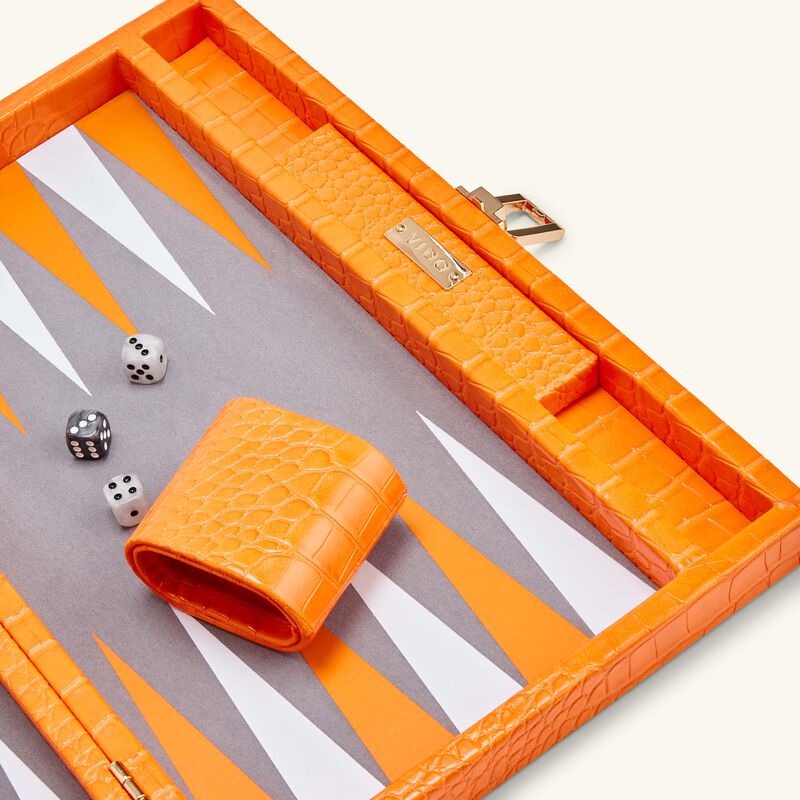 Tangerine Alligator Backgammon Set vido tangerine alligator backgammon set