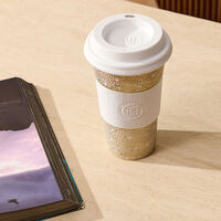 bernardaud ecume travel mug gold