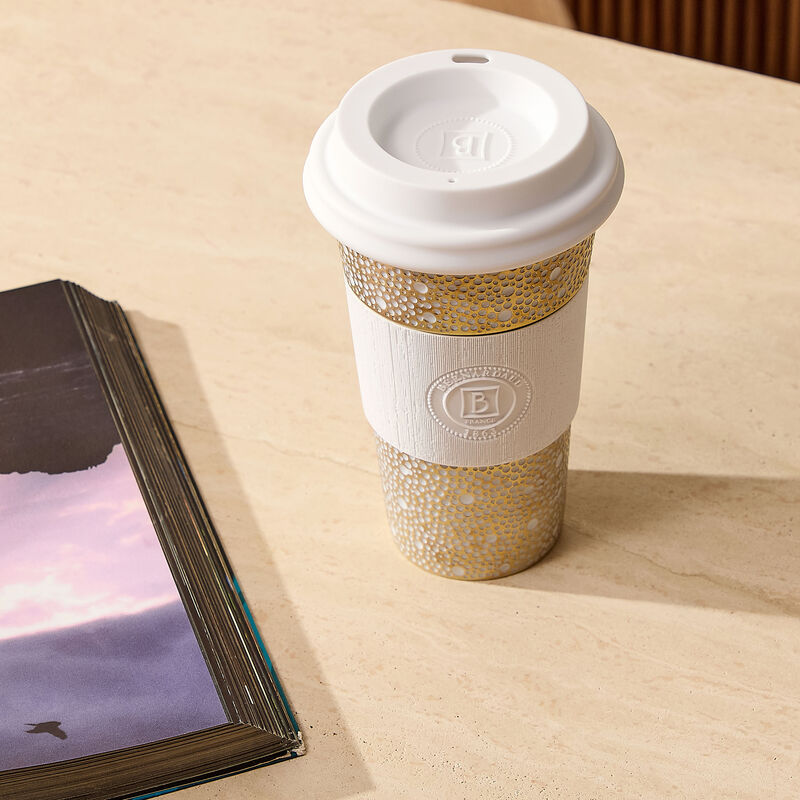 bernardaud ecume travel mug gold