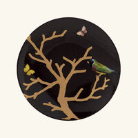 bernardaud aux oiseaux dinner plate round black 21cm set of 4