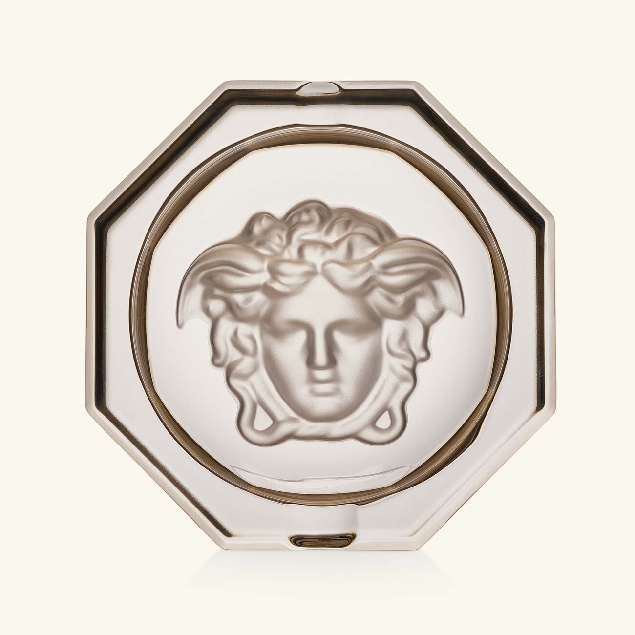 versace crystal medusa haze ashtray octagonal small grey