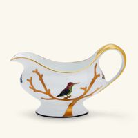 bernardaud aux oiseaux gravy boat gold