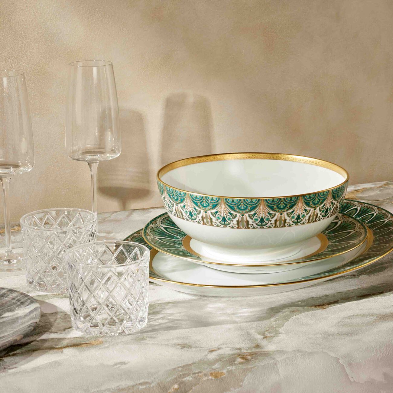 haviland r ves du nil salad bowl green 23cm