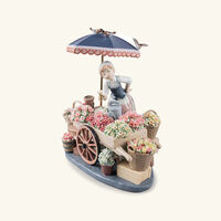 lladro flowers of the season woman sculpture medium grey