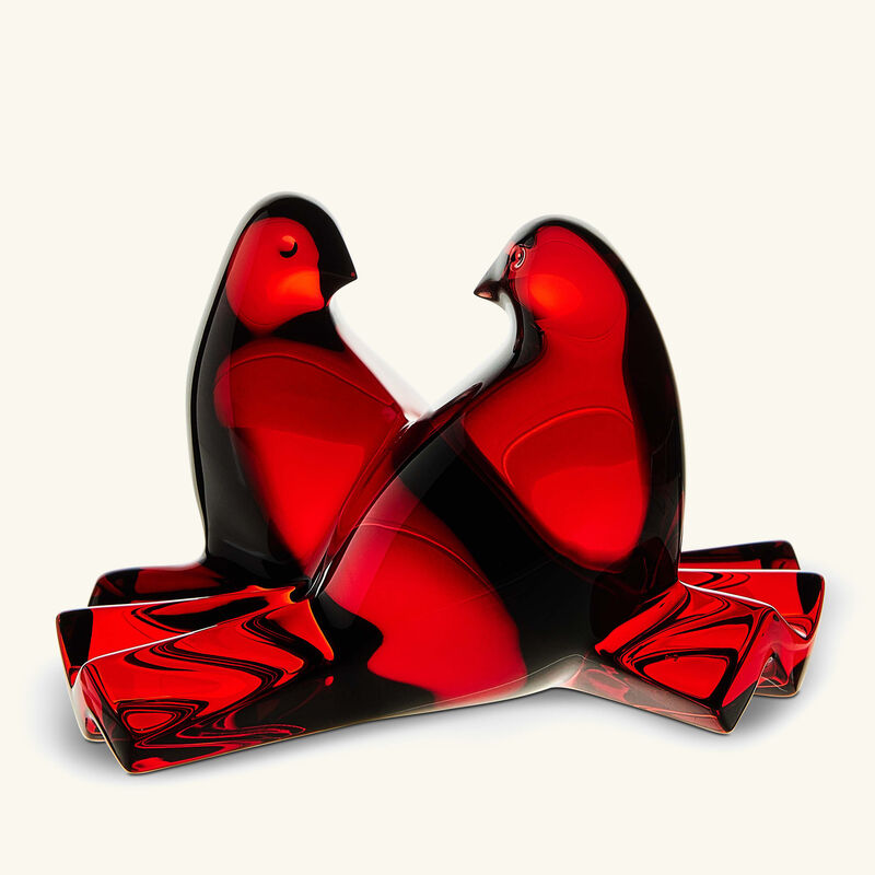 Loving Doves Figurine Mini Red baccarat loving doves figurine mini red