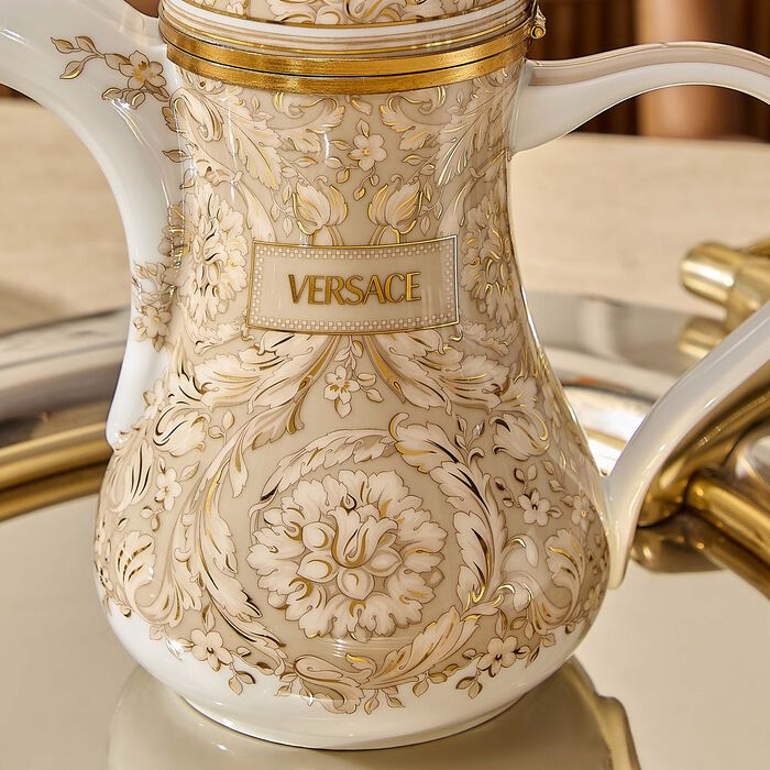 versace barocco coffee pot beige