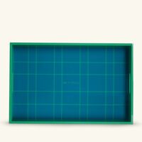 etro tartan tray rectangular large green