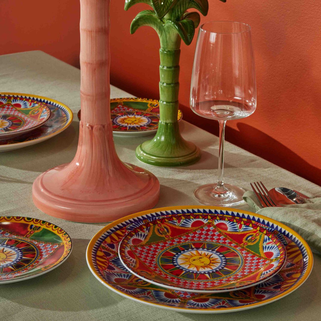 dolce gabbana casa carretto dessert plate round 19cm set of 2