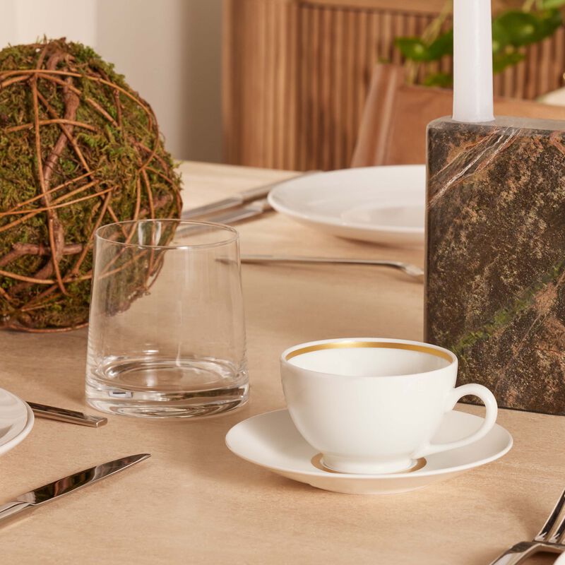 Cronos Or Tea Cup & Saucer White bernardaud cronos or tea cup saucer white