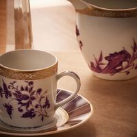 bernardaud prunus coffee cup saucer pink