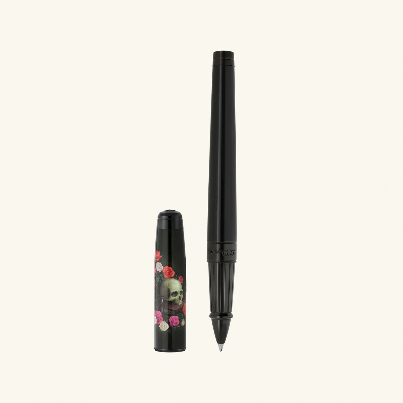 st dupont line d eternity memento mori rollerball pen black