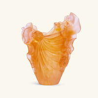 daum rose royale vase medium orange limited edition