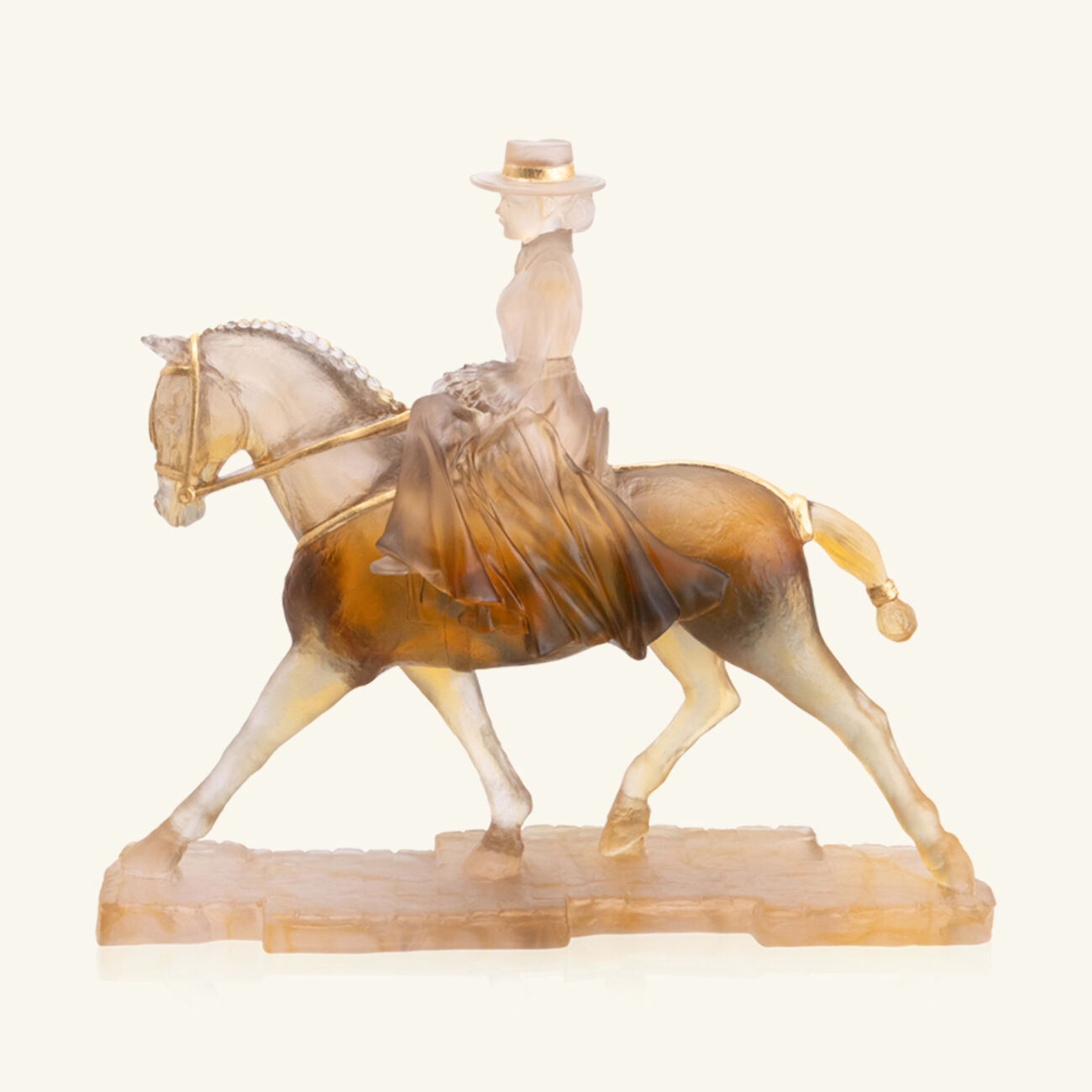 daum andalusian horsewoman sculpture extra large brown limited edition