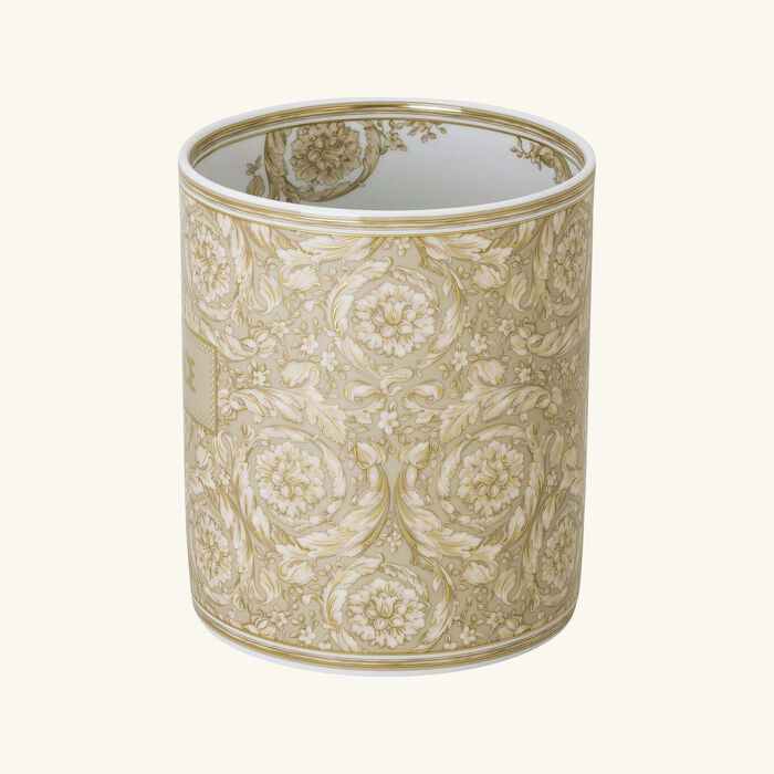 versace barocco beige vase round small