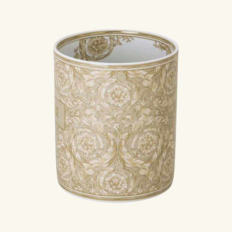 Barocco Beige Vase Round Small versace barocco beige vase round small