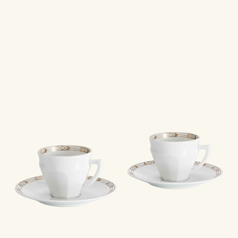 Talleyrand Coffee Cup & Saucer Set Of 2 Gold baccarat talleyrand coffee cup saucer set of 2 gold