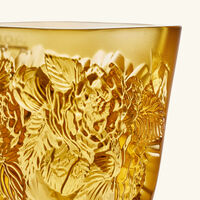 lalique pivoines vase mini yellow
