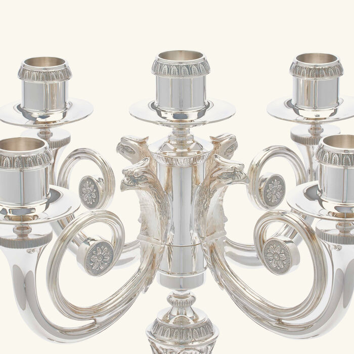 christofle malmaison five light candelabra silver plated