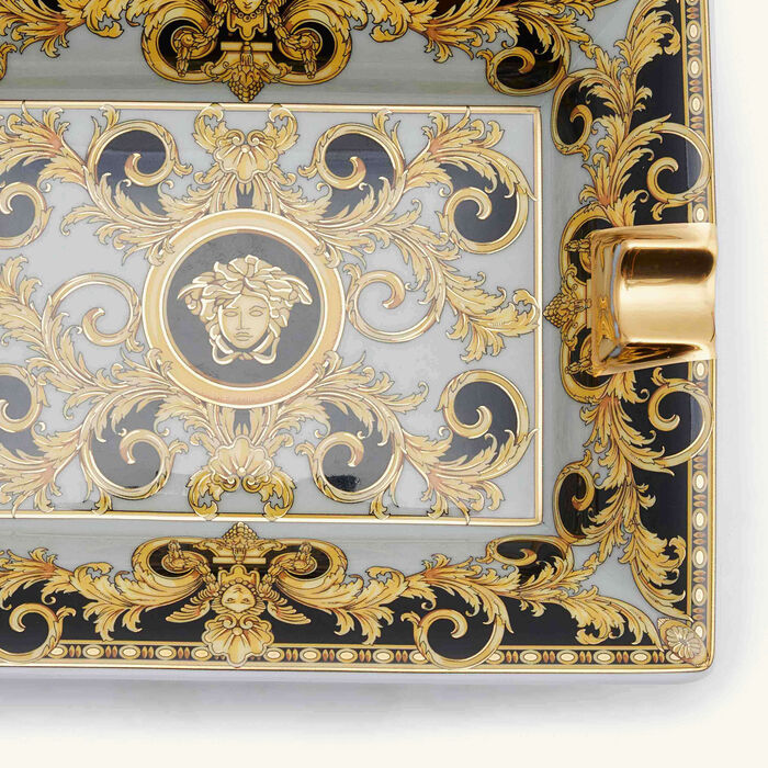 versace prestige gala ashtray rectangular small grey