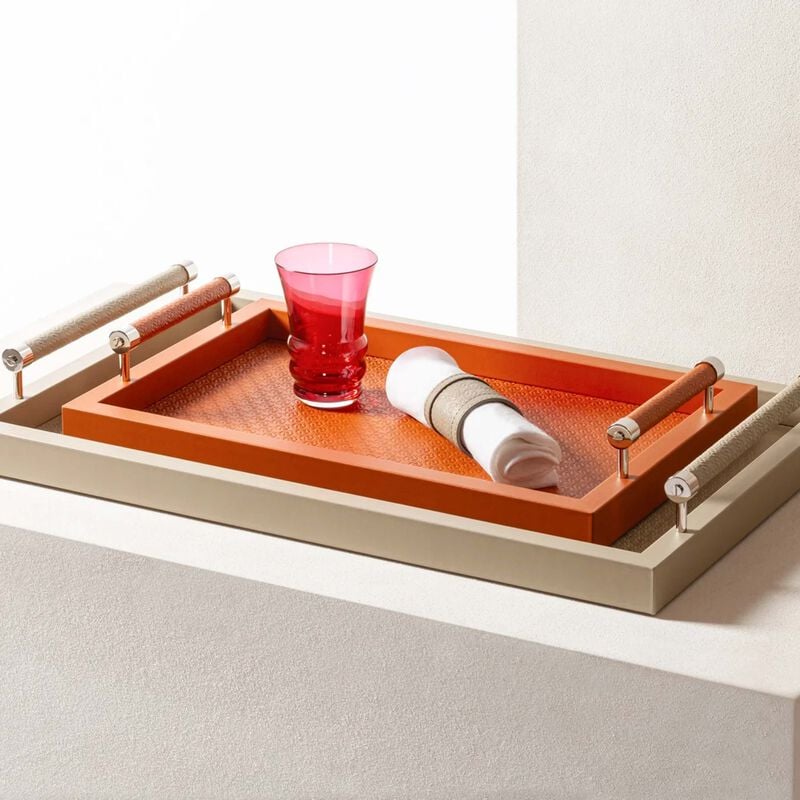 Elie Saab Monogram Tray Rectangular Small Mouton giobagnara elie saab monogram tray rectangular small mouton