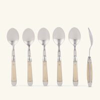 forge de laguiole acrylic handle coffee spoon silver set of 6