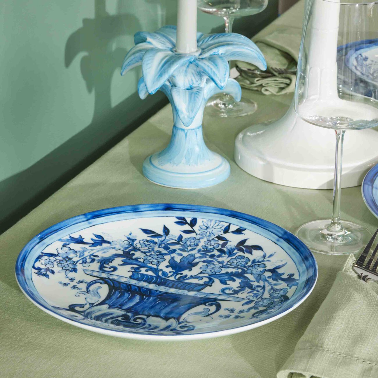 dolce gabbana casa blu mediterraneo dinner plate round blue 26cm set of 2