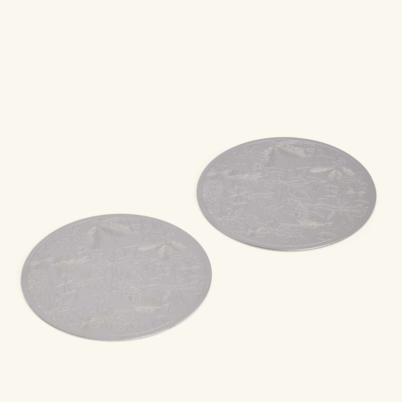 christofle bouquet givr  coaster silver plated set of 2