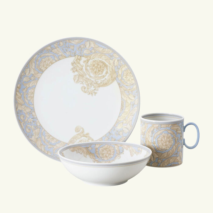 versace barocco blue children dinnerware gift set