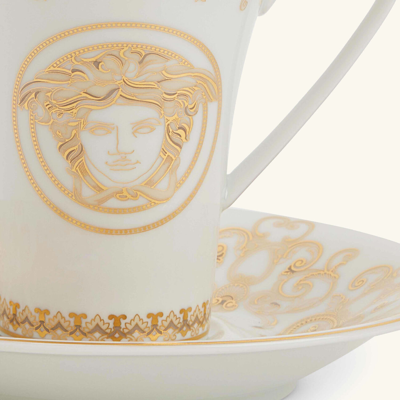 versace medusa gala coffee cup saucer gold set of 6