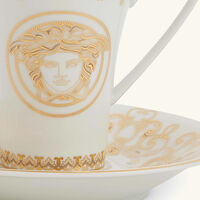 versace medusa gala coffee cup saucer gold set of 6