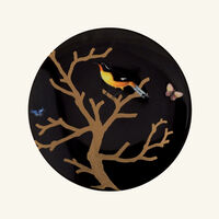 bernardaud aux oiseaux dinner plate round black 21cm set of 4