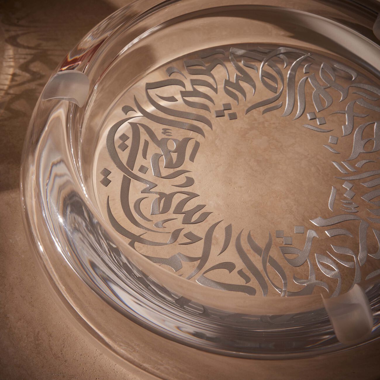 dimlaj qamar ashtray round clear