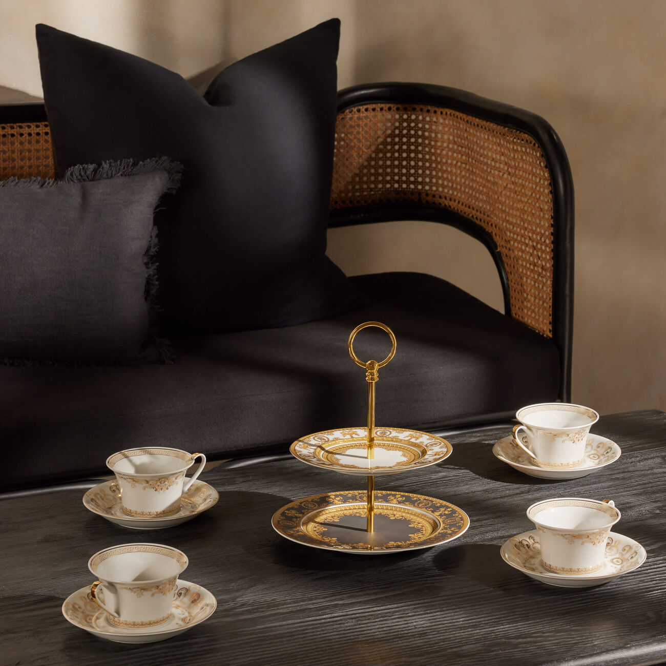 versace i love baroque etagere cake stand black