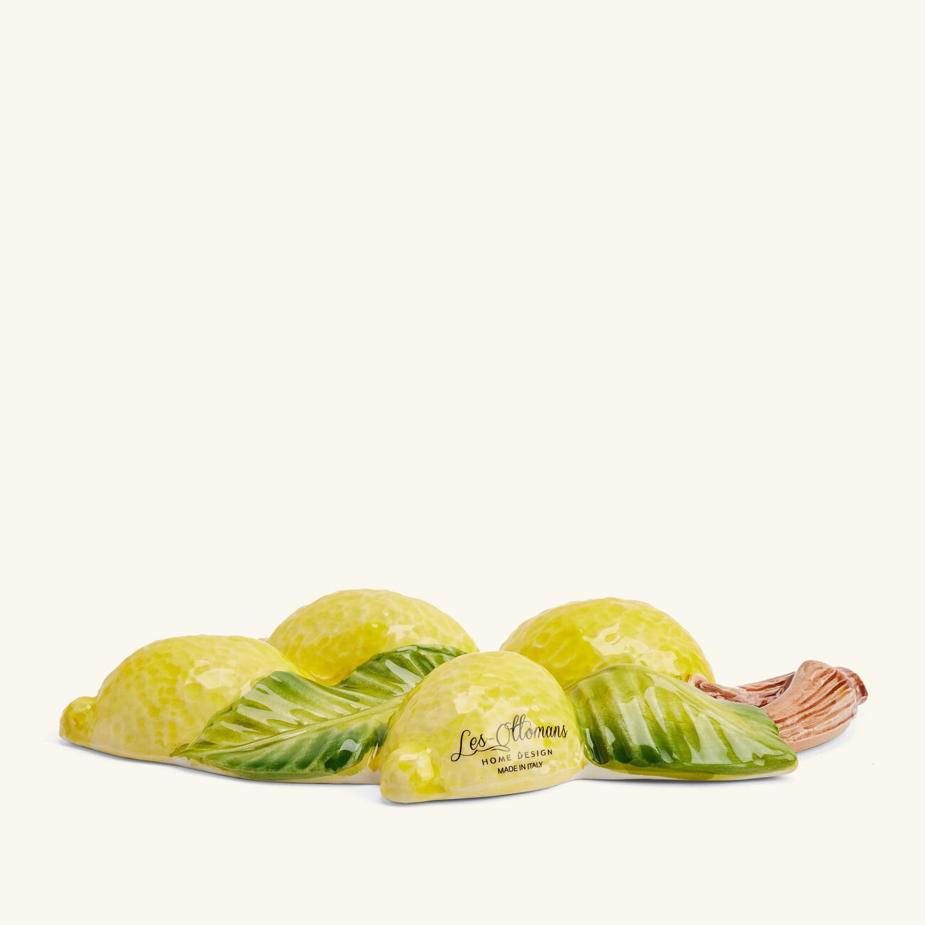 لي أوتومان منحوتة بتصميم الليمون صغيرة صفراء