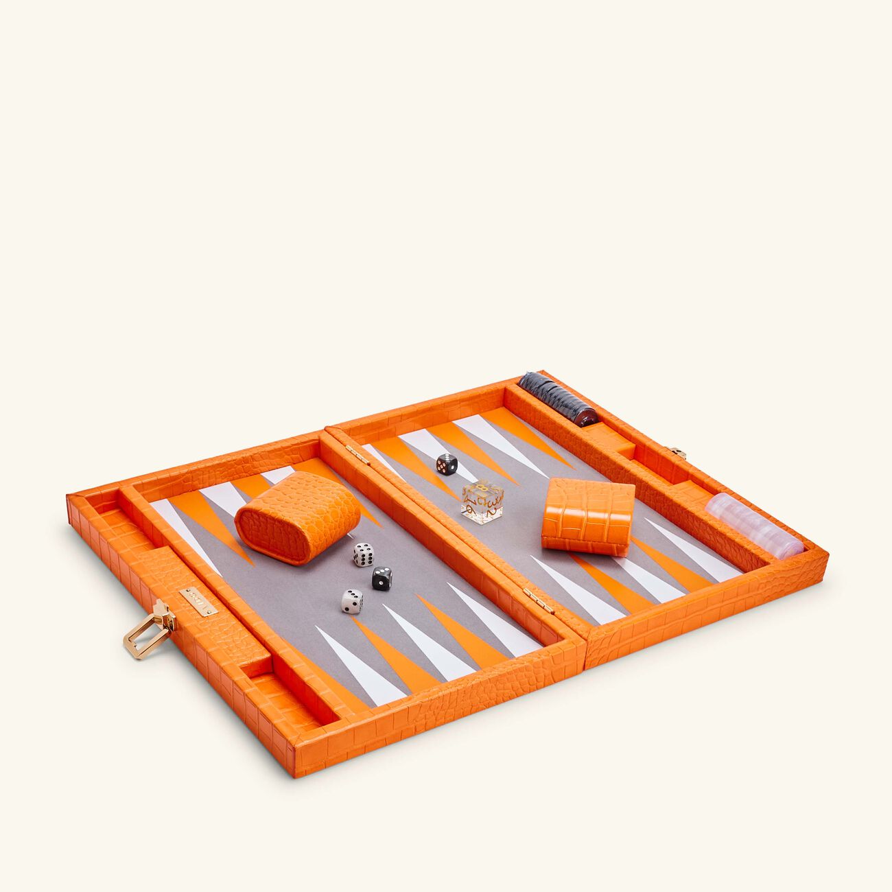 Tangerine Alligator Backgammon Set vido tangerine alligator backgammon set