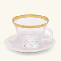 villari peacock lilac   gold cappuccino cup   saucer