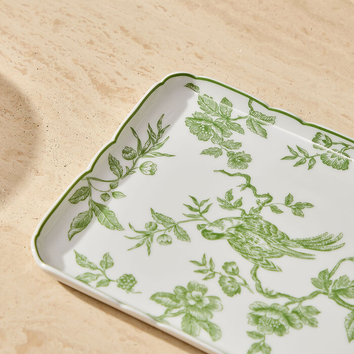 bernardaud albertine serving plate regtangular green