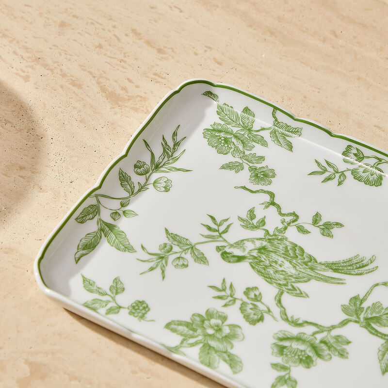 bernardaud albertine serving plate regtangular green