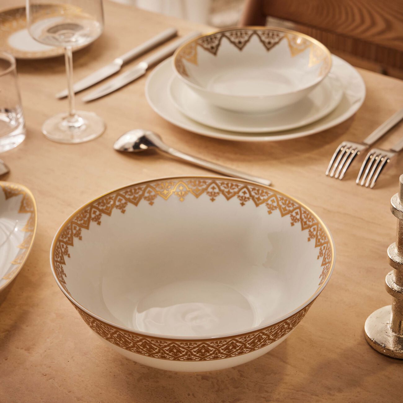 bernardaud venise salad bowl gold 25cm