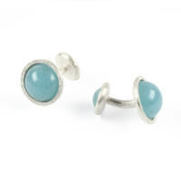 Cufflinks Blue Rubasse Quartz Silver. With Box Cufflinks Blue Rubasse Quartz Silver. With Box, small